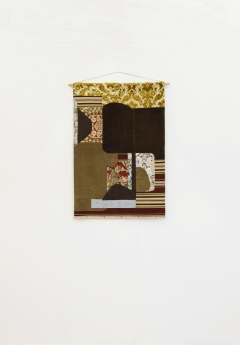 Majdoub Appliqué Flag #67 (Toi le temps toi le traître), 2016, 92.5 x 139 cm