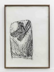 Orthostate #087 (Flying Bird), 2017, 32 framed charcoal on paper rubbings, vinyl on wall, 107x77cm each