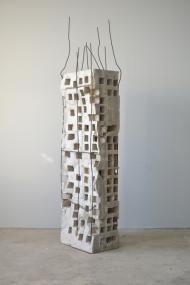 Pillars: Virilio's Quantity, 2014, Concrete, metal and various materials, 220 x 40 x 60 cm