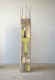 Pillars: Tetris, 2014, Concrete, metal, ceramics and various materials, 200 x 60 x 40 cm